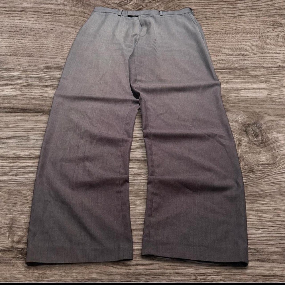 34x30 Grey Baggy Wide Leg Dress Pants Y2K Grunge 2000s Vintage